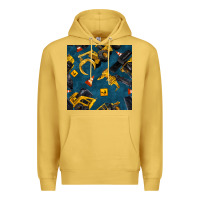 Antique Gold construction vehicles seamless pattern Premium Hoodie - BundleAndBundleShop