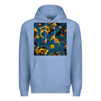 Colony Blue construction vehicles seamless pattern Premium Hoodie - BundleAndBundleShop