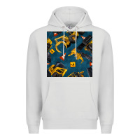 Dove Grey construction vehicles seamless pattern Premium Hoodie - BundleAndBundleShop