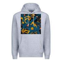 Heather Grey construction vehicles seamless pattern Premium Hoodie - BundleAndBundleShop