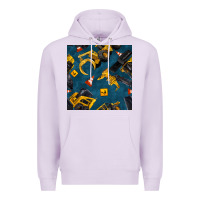 Lilac construction vehicles seamless pattern Premium Hoodie - BundleAndBundleShop