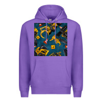 Purple construction vehicles seamless pattern Premium Hoodie - BundleAndBundleShop