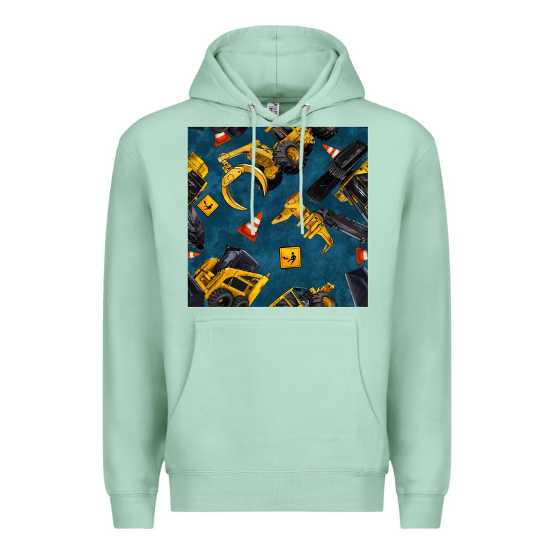 Construction Vehicles Seamless Pattern Premium Hoodie by BundleAndBundleShop | Teevron