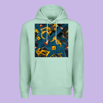 Construction Vehicles Seamless Pattern Premium Hoodie Designed By Bundleandbundleshop