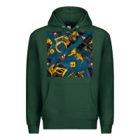 Sports Green construction vehicles seamless pattern Premium Hoodie - BundleAndBundleShop