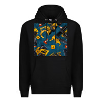 Black construction vehicles seamless pattern Premium Hoodie - BundleAndBundleShop
