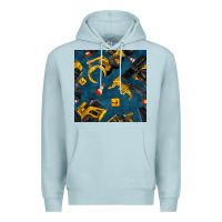 Blue Mist construction vehicles seamless pattern Premium Hoodie - BundleAndBundleShop