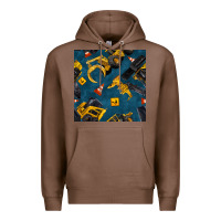 Chestnut construction vehicles seamless pattern Premium Hoodie - BundleAndBundleShop