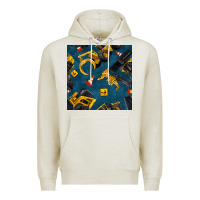 Oatmeal Heather construction vehicles seamless pattern Premium Hoodie - BundleAndBundleShop