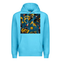 Ocean Blue construction vehicles seamless pattern Premium Hoodie - BundleAndBundleShop