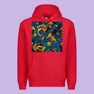 Construction Vehicles Seamless Pattern Premium Hoodie Designed By Bundleandbundleshop