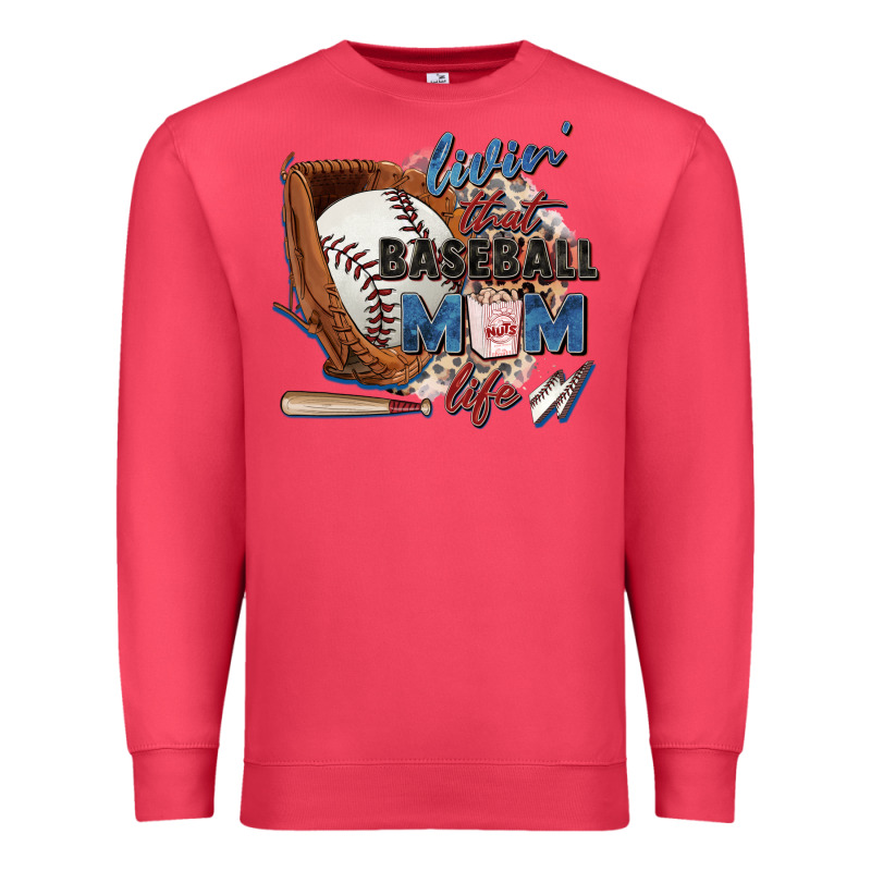 Livin' That Baseball Mom Life Premium Sweatshirt by Zillion Design Studio | Teevron