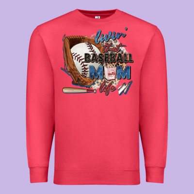 Livin' That Baseball Mom Life Premium Sweatshirt Designed By Zillion Design Studio