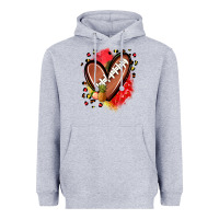 Heather Grey fruits and football heart Heavyweight Hoodie - Zillion Design Studio