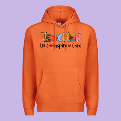 Teacher Love Inspıre Care Wıth  And Pen Premium Hoodie Designed By Artiststas
