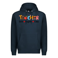 Navy teacher love inspıre care wıth  and pen Premium Hoodie - Artiststas