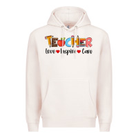 Pale Pink teacher love inspıre care wıth  and pen Premium Hoodie - Artiststas