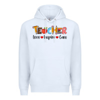 White teacher love inspıre care wıth  and pen Premium Hoodie - Artiststas