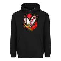 Black fruits and baseball heart Heavyweight Hoodie - Zillion Design Studio
