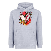 Heather Grey fruits and baseball heart Heavyweight Hoodie - Zillion Design Studio