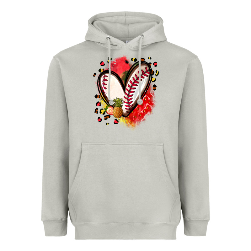 Fruits And Baseball Heart Heavyweight Hoodie by Zillion Design Studio | Teevron