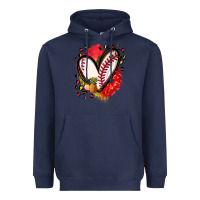 Navy fruits and baseball heart Heavyweight Hoodie - Zillion Design Studio