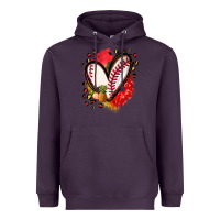 Plum fruits and baseball heart Heavyweight Hoodie - Zillion Design Studio