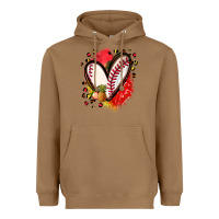 Toasted Coconut fruits and baseball heart Heavyweight Hoodie - Zillion Design Studio