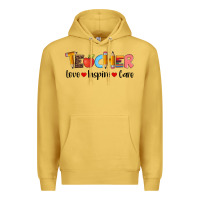 Antique Gold teacher love inspıre care wıth  and pen Premium Hoodie - Artiststas