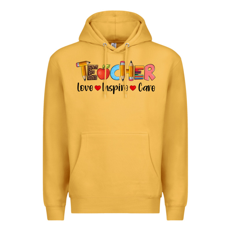 Teacher Love Inspıre Care Wıth  And Pen Premium Hoodie by Artiststas | Teevron