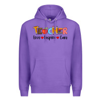 Purple teacher love inspıre care wıth  and pen Premium Hoodie - Artiststas