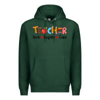 Sports Green teacher love inspıre care wıth  and pen Premium Hoodie - Artiststas