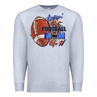 Heather Grey livin' that football mom life Premium Sweatshirt - Zillion Design Studio