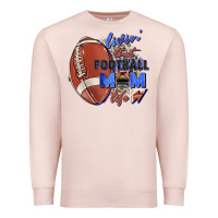 Pale Pink livin' that football mom life Premium Sweatshirt - Zillion Design Studio