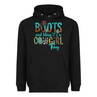 Black boots and bling its a cowgirl thing Heavyweight Hoodie - texasbilliewilder