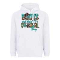White boots and bling its a cowgirl thing Heavyweight Hoodie - texasbilliewilder