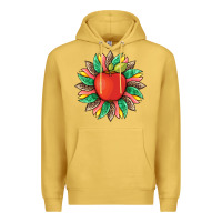 Antique Gold teacher apple and sunflower with leopard and tooled leather Premium Hoodie - Artiststas