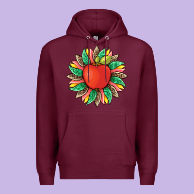 Teacher Apple And Sunflower With Leopard And Tooled Leather Premium Hoodie Designed By Artiststas