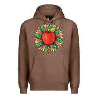 Chestnut teacher apple and sunflower with leopard and tooled leather Premium Hoodie - Artiststas
