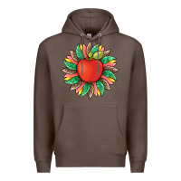 Coffee teacher apple and sunflower with leopard and tooled leather Premium Hoodie - Artiststas