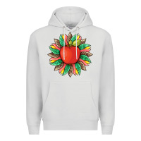 Dove Grey teacher apple and sunflower with leopard and tooled leather Premium Hoodie - Artiststas