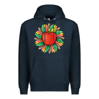 Navy teacher apple and sunflower with leopard and tooled leather Premium Hoodie - Artiststas