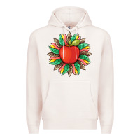 Pale Pink teacher apple and sunflower with leopard and tooled leather Premium Hoodie - Artiststas