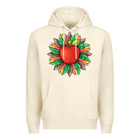 Sandshell teacher apple and sunflower with leopard and tooled leather Premium Hoodie - Artiststas