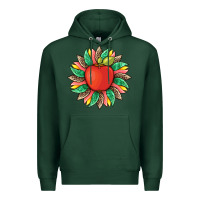 Sports Green teacher apple and sunflower with leopard and tooled leather Premium Hoodie - Artiststas