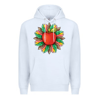 White teacher apple and sunflower with leopard and tooled leather Premium Hoodie - Artiststas