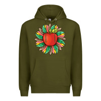 Army Green teacher apple and sunflower with leopard and tooled leather Premium Hoodie - Artiststas