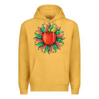Mustard teacher apple and sunflower with leopard and tooled leather Premium Hoodie - Artiststas