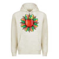 Oatmeal Heather teacher apple and sunflower with leopard and tooled leather Premium Hoodie - Artiststas