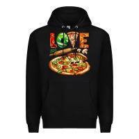 Black love pizza Premium Hoodie - AdoDesignShop